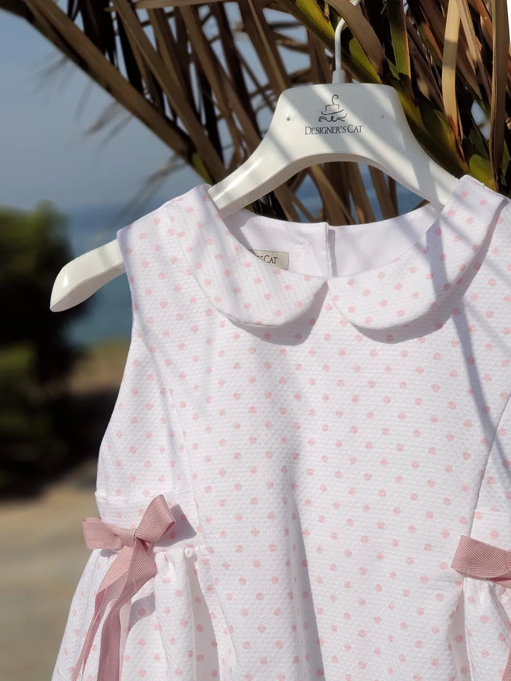 Baby Girls cotton Dress with print - MOLLY White