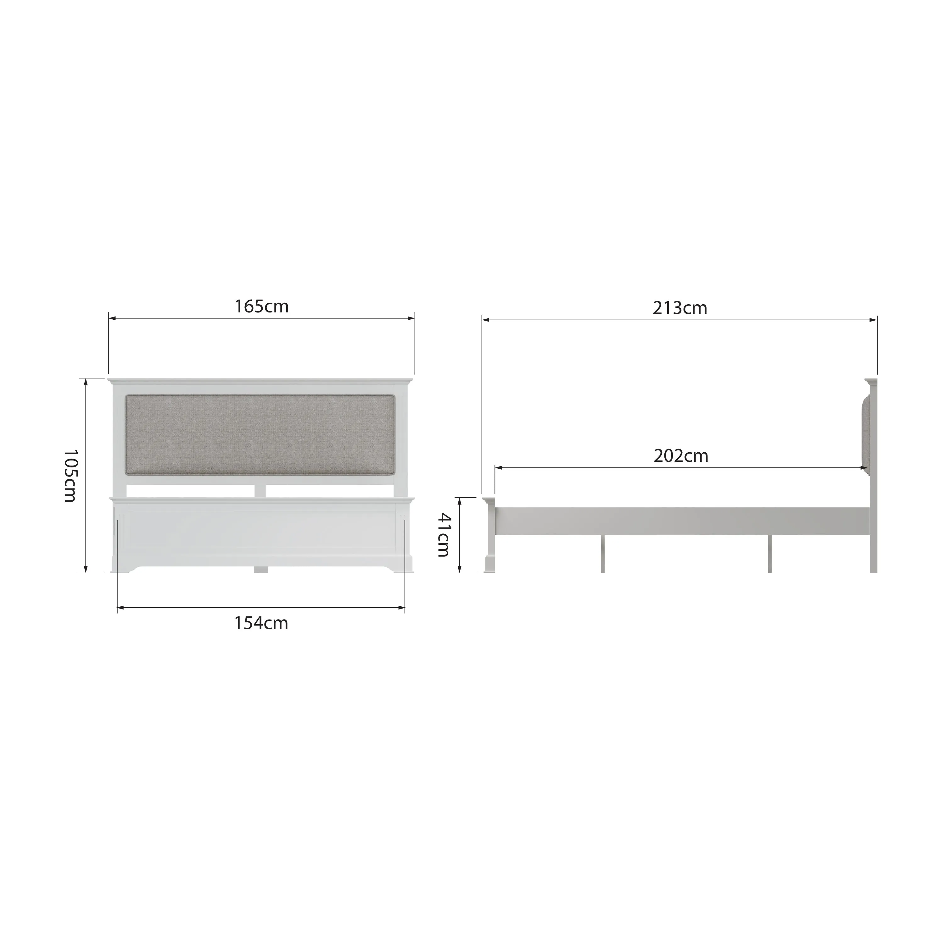 Bia White King Size Bed Frame