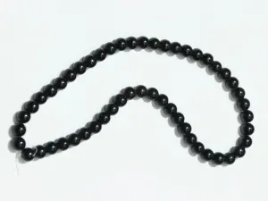 Black Circular Plastic Beads - 8 mm