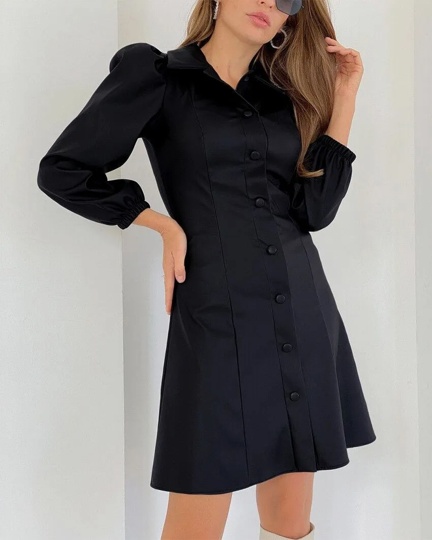 Blair Leather A-line Midi Dress