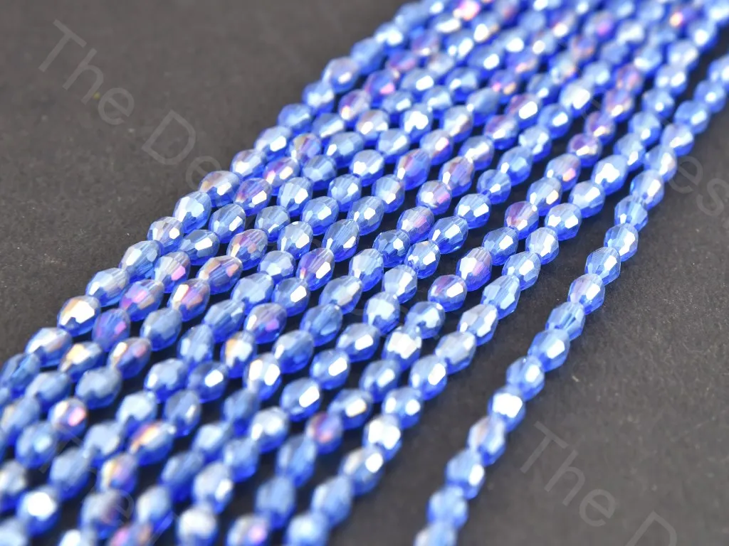 Blue Rainbow Drum Crystal beads