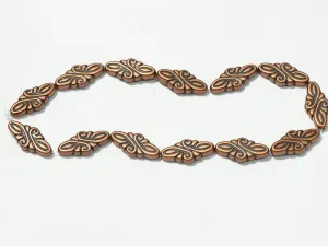 Bronze Designer Plastic Beads - 30x15 mm