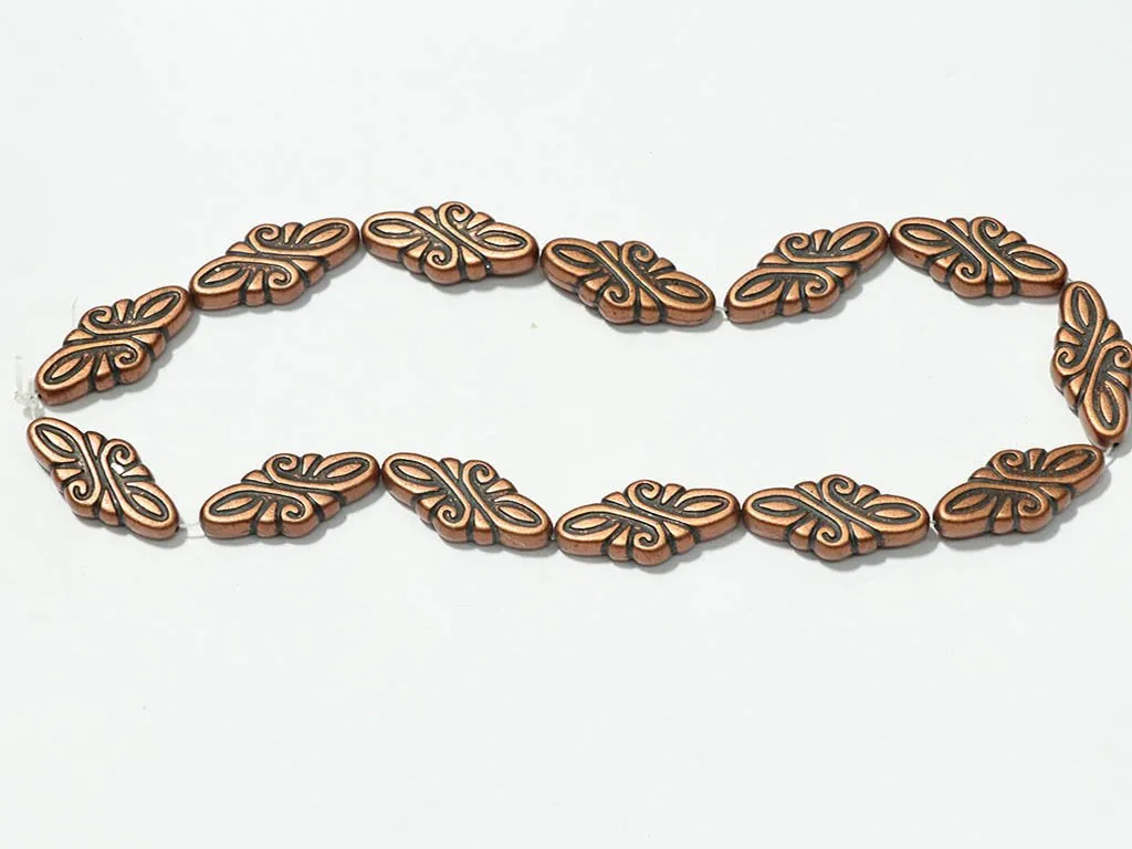Bronze Designer Plastic Beads - 30x15 mm