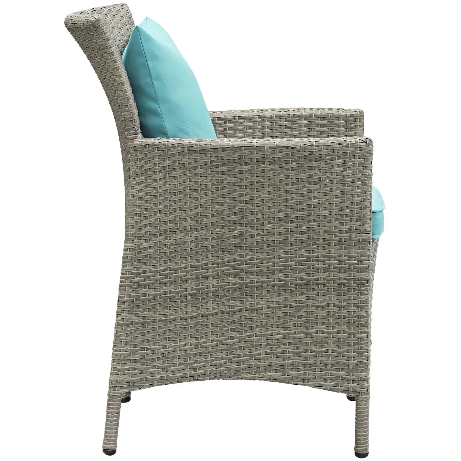 Conduit 5 Piece Outdoor Patio Wicker Rattan Dining Set
