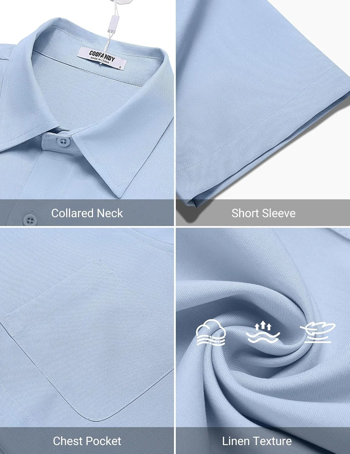 COOFANDY Shirts for Men Short Sleeve Button Down Shirt Casual Summer Beach Shirts