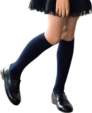 COTTON DAY 3 Pack Kids Girls Unisex Soft Knee High School Uniform Dress Socks Seamless Toe Black White Navy Blue Burgundy
