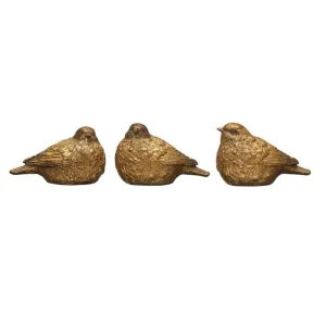 Creative Co-op Resin Bird with Distressed Gold Finish