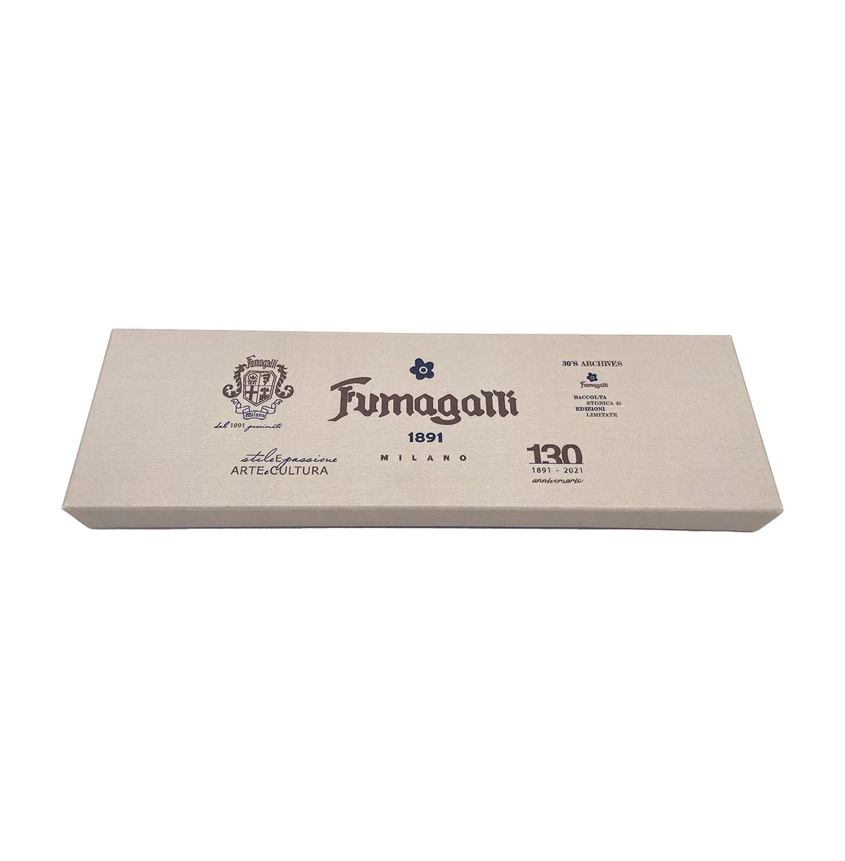 Dark blue plain hand made tie and white pocket square set - pure silk - Fumagalli 1891