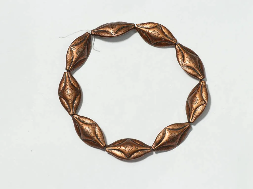 Dark Bronze Designer Plastic Beads -35x20 mm