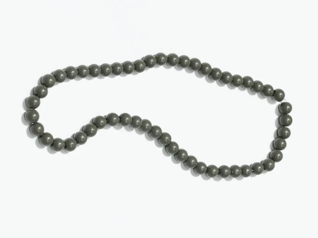 Dark Gray Circular Plastic Beads - 8 mm