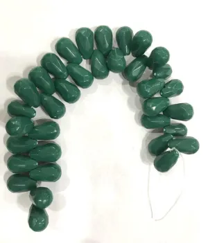 Dark Green Drop Plastic Beads (18x10 mm)