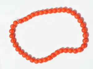 Dark Orange Circular Plastic Beads - 10 mm
