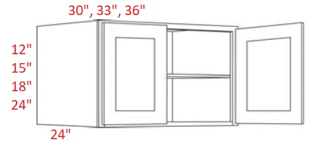 EB02-3312X24 Elegant Smokey Gray Assembled 33x12x24 Wall Cabinet