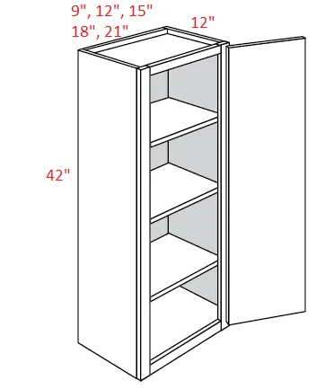 EB22-1242 Elegant Dove Assembled 12x42 Wall Cabinet