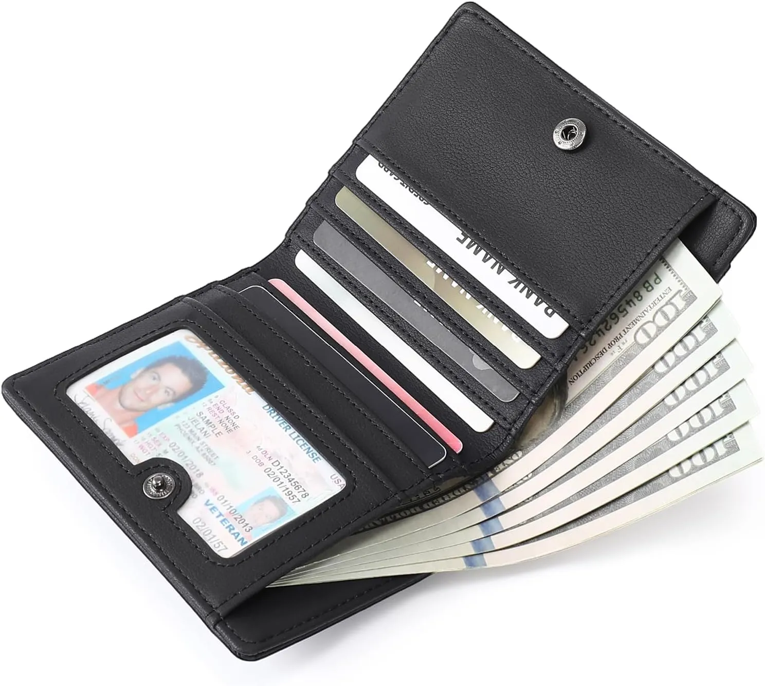 GAEKEAO Mens Wallet Slim Bifold RFID Blocking Thin Credit Card Holder Genuine Leather Minimalist Front Pocket Wallets for Men with Zipper Coin Pocket