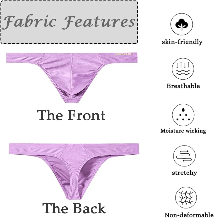 JINSHI Men's Thong Underwear Sexy Ice Silk Glossy G String Male Athletic Thongs T Back For Men Bikini Briefs
