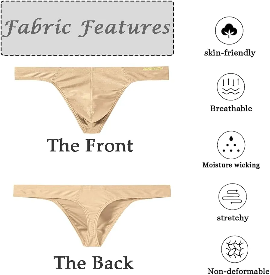 JINSHI Men's Thong Underwear Sexy Ice Silk Glossy G String Male Athletic Thongs T Back For Men Bikini Briefs