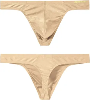 JINSHI Men's Thong Underwear Sexy Ice Silk Glossy G String Male Athletic Thongs T Back For Men Bikini Briefs