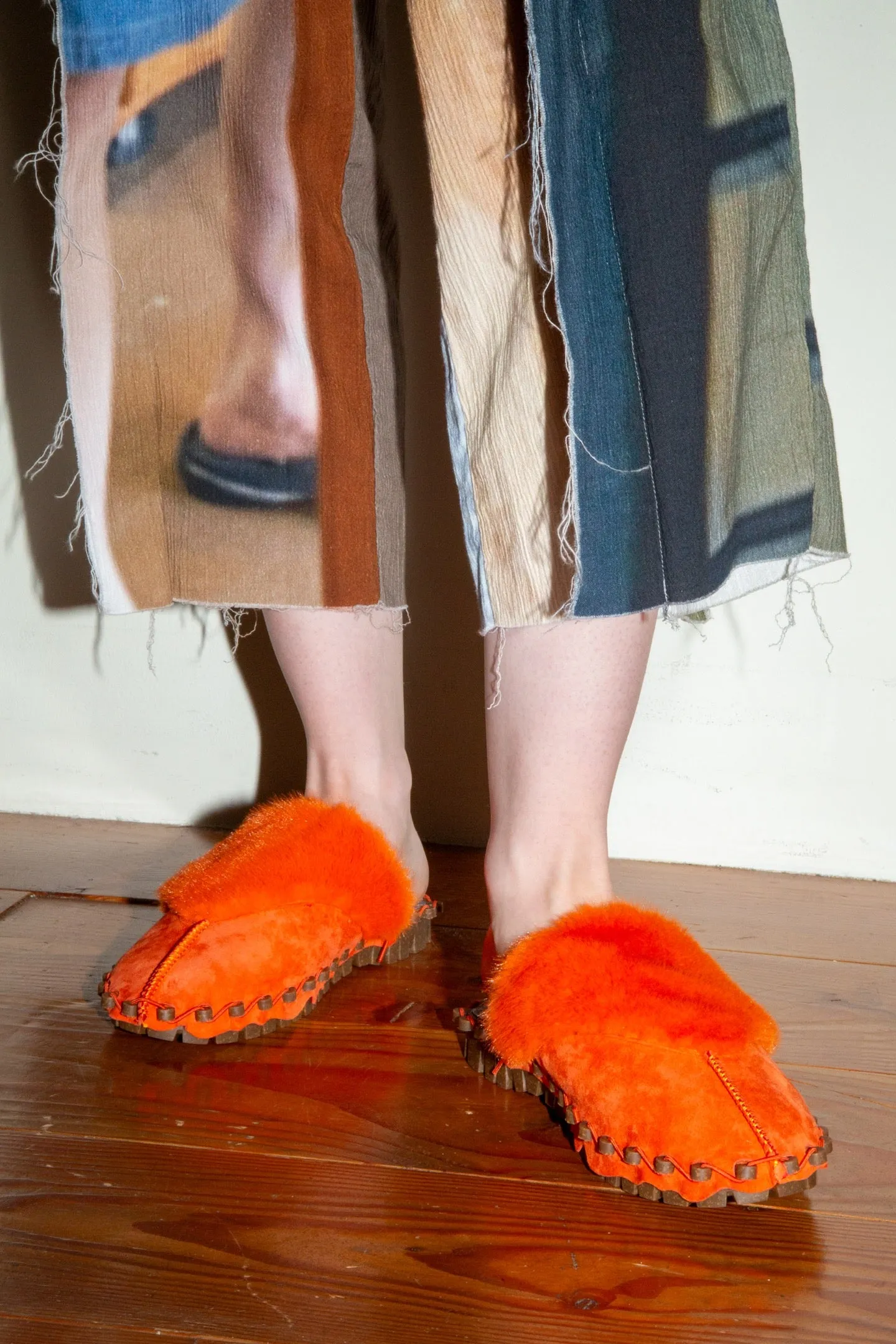 KT23A-SH【Wave Boa Slip-On】#ORANGE