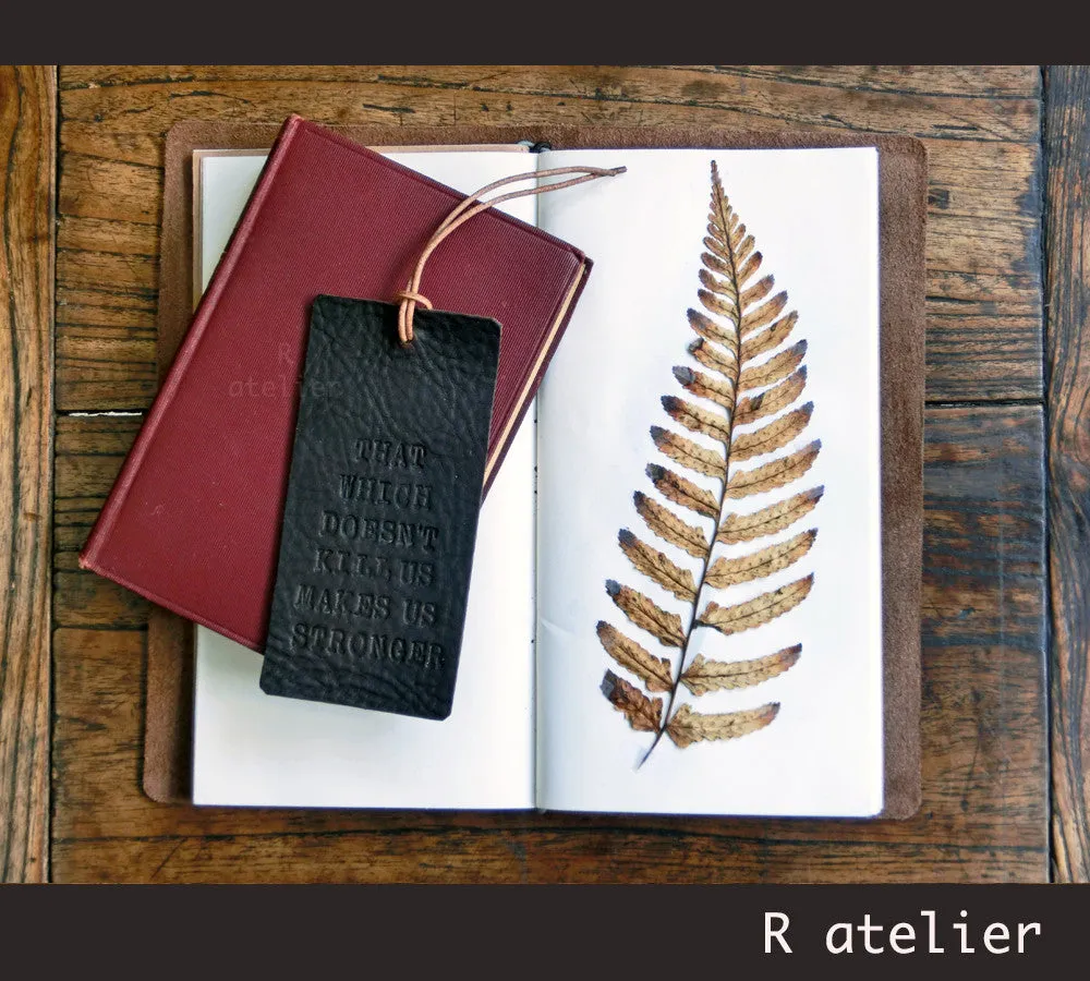 Leather Bookmark | Nietzsche Quotes