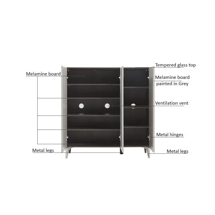 LENNON Tempered Glass Shoe Cabinet