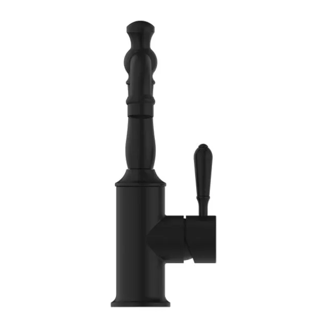 Nero York Basin Mixer With Metal Lever Matte Black
