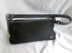 NEW THE SAK signature knit shoulder bag satchel crossbody purse BLACK