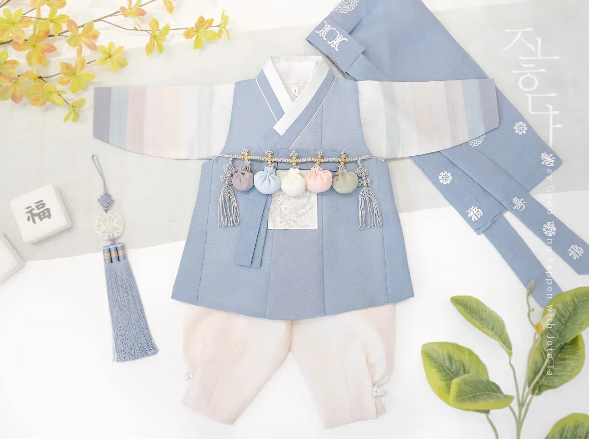 Pastel Blue Baby Boy Hanbok