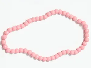 Pastel Pink Circular Plastic Beads - 8 mm