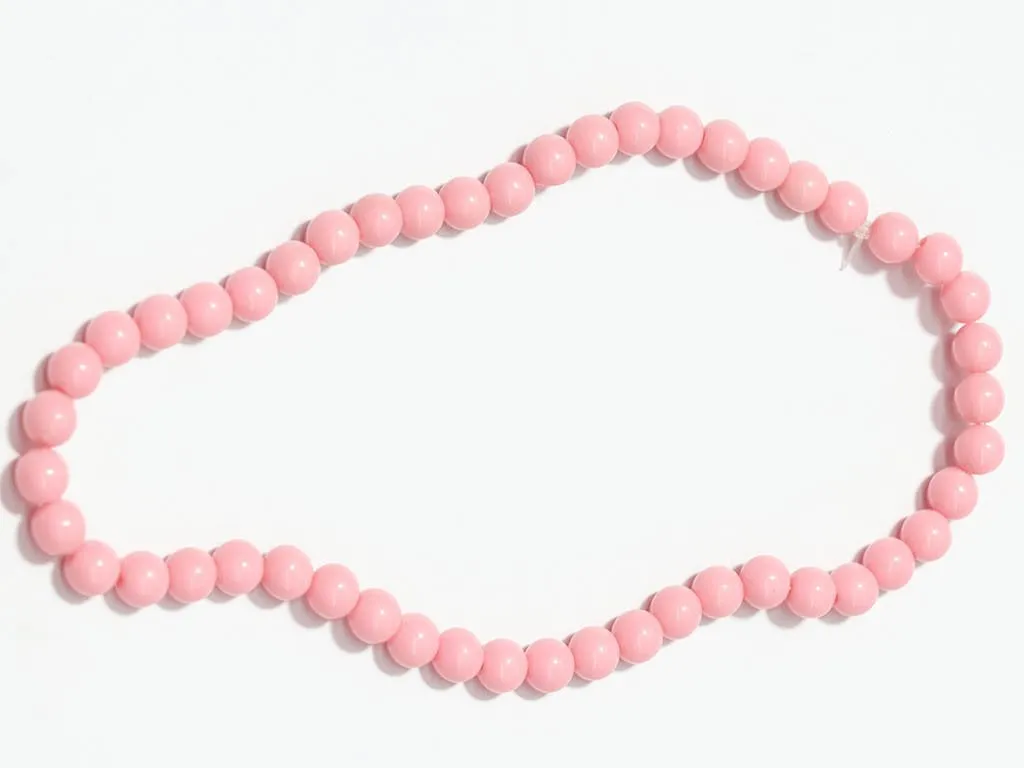 Pastel Pink Circular Plastic Beads - 8 mm