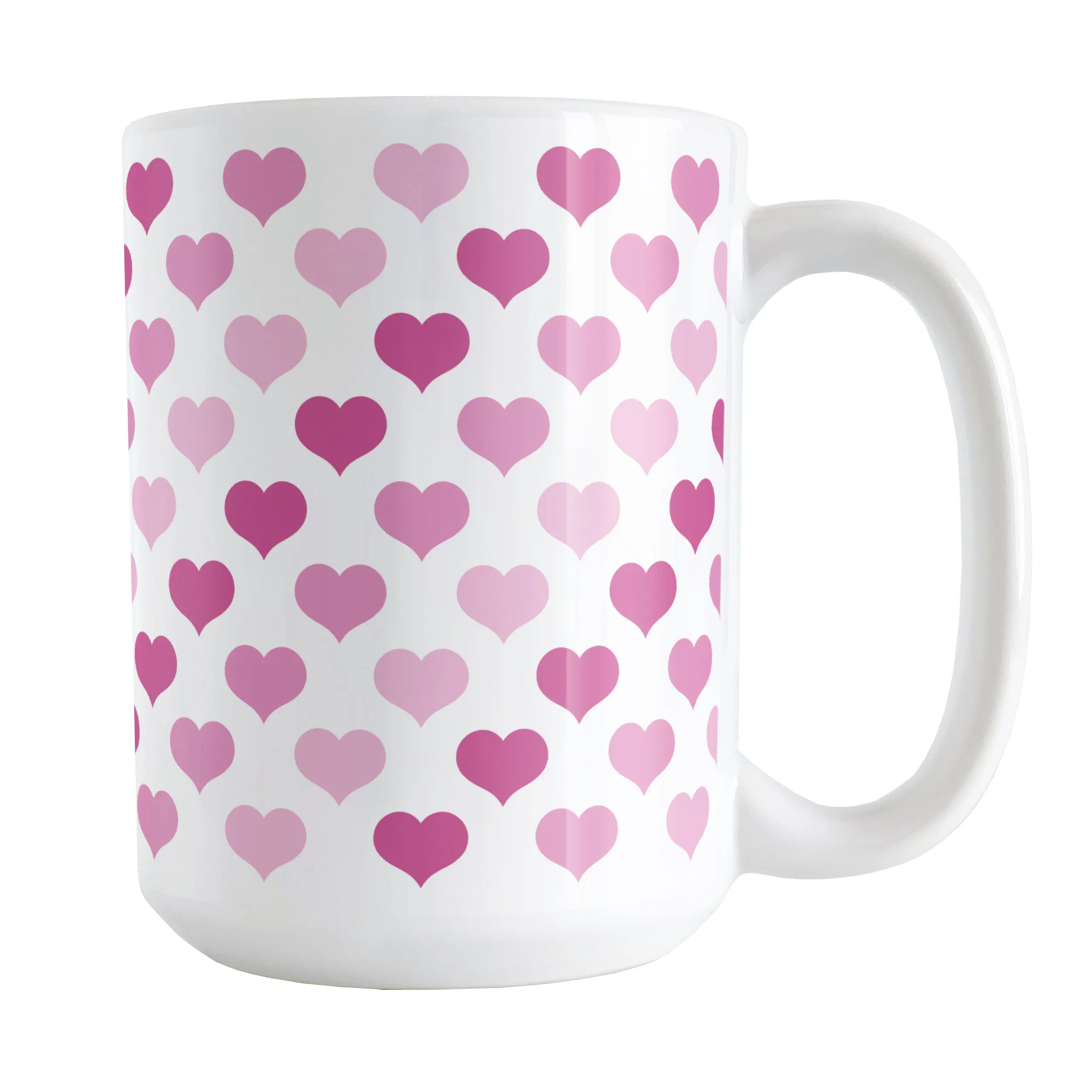 Pink Hearts Pattern Mug