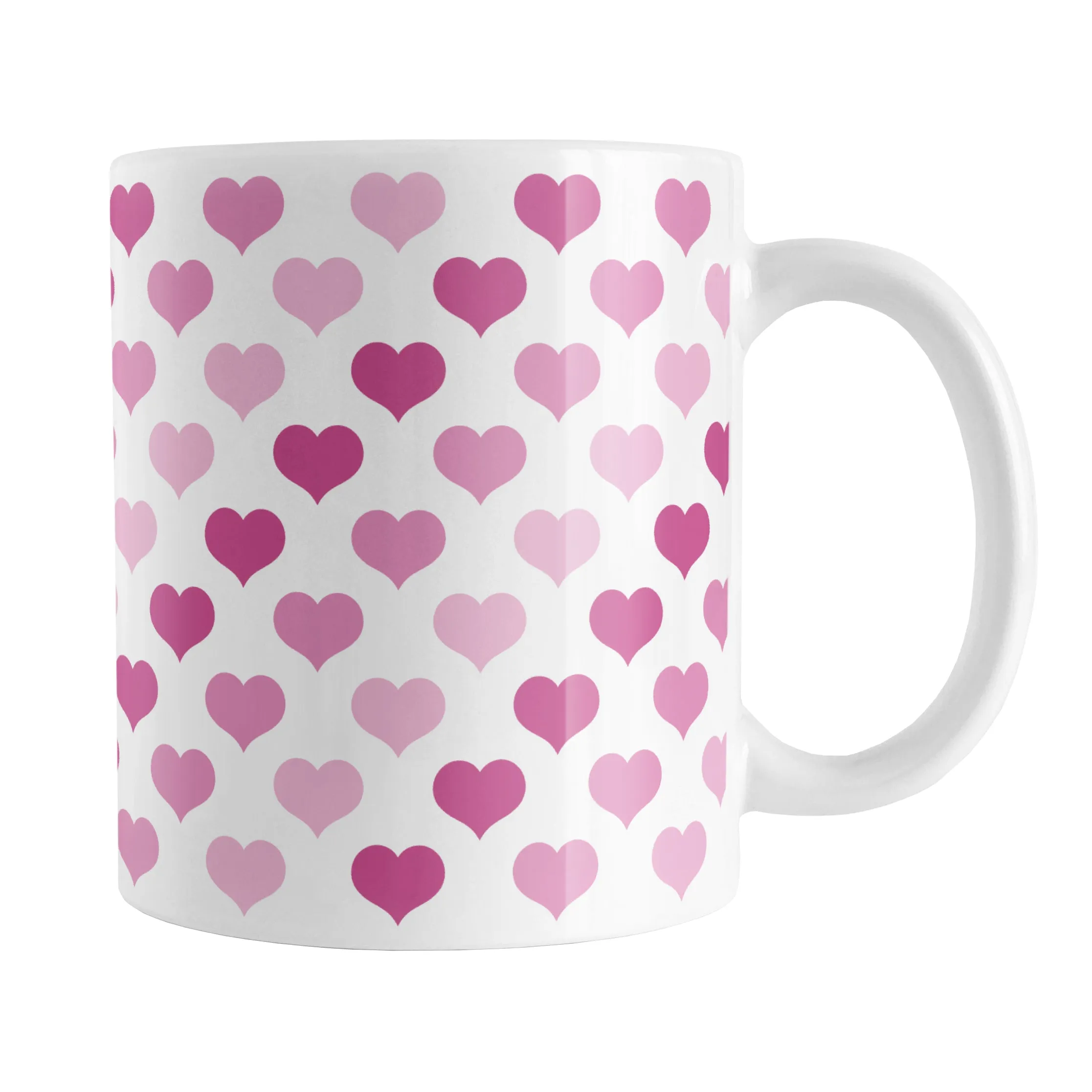 Pink Hearts Pattern Mug
