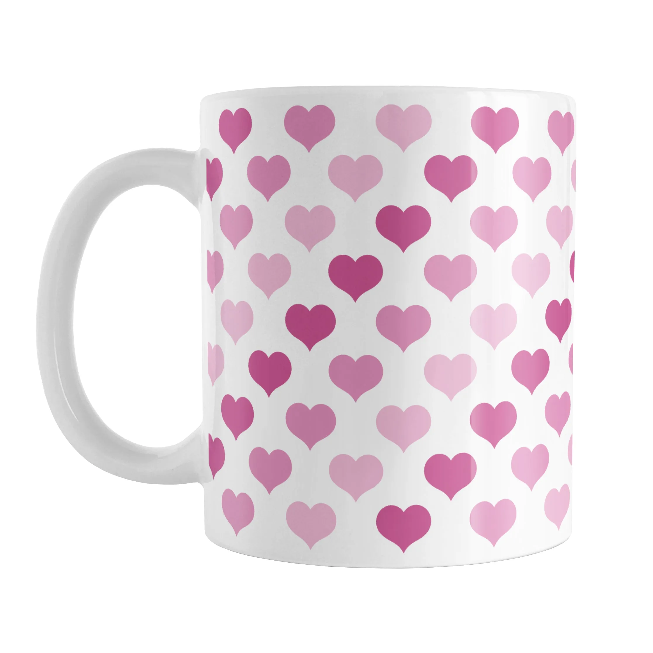 Pink Hearts Pattern Mug