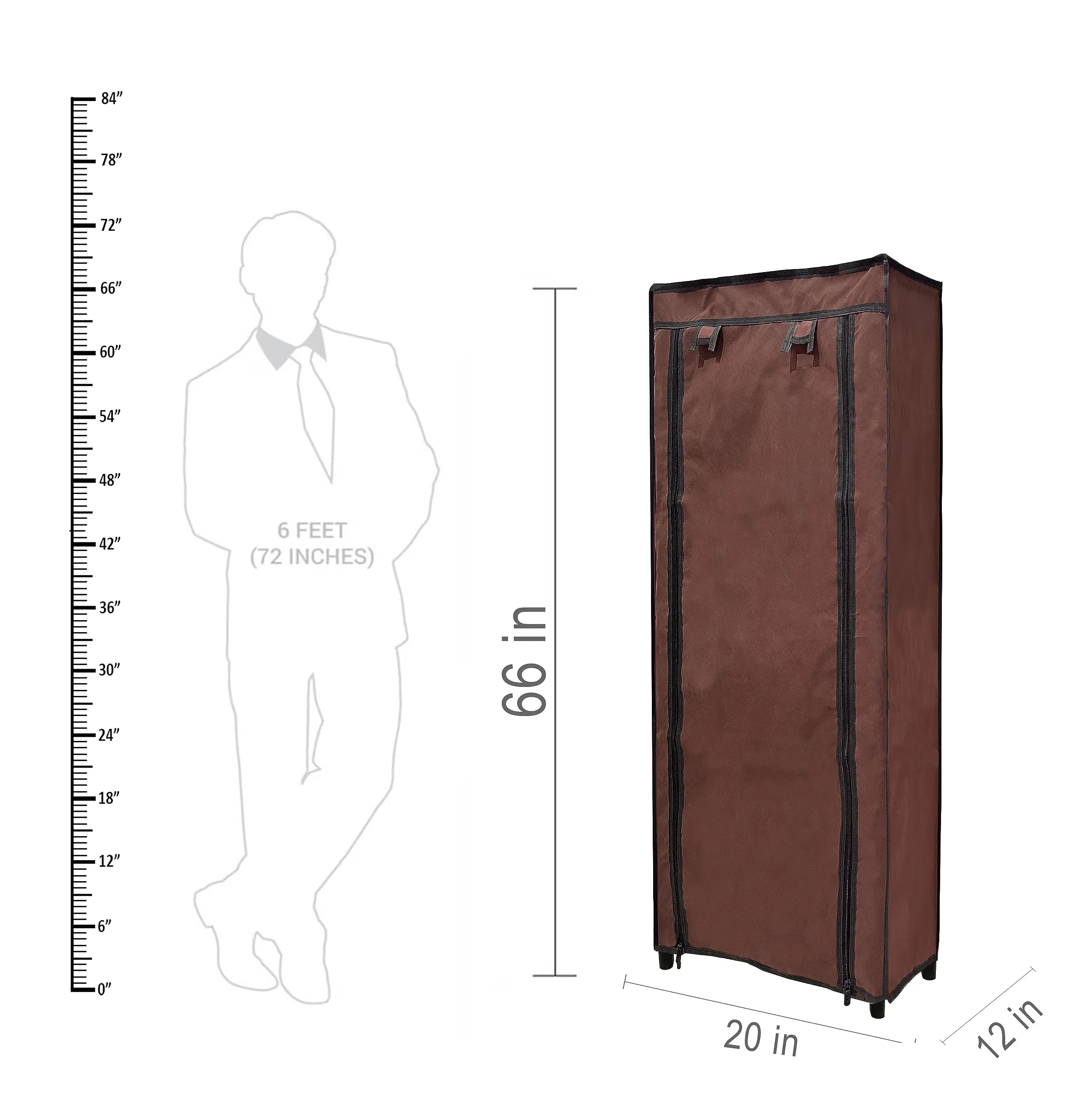 Raxon World 9 Tiers Shoe Rack with Dustproof Cover Closet Shoe Storage Cabinet Organizer,Brown