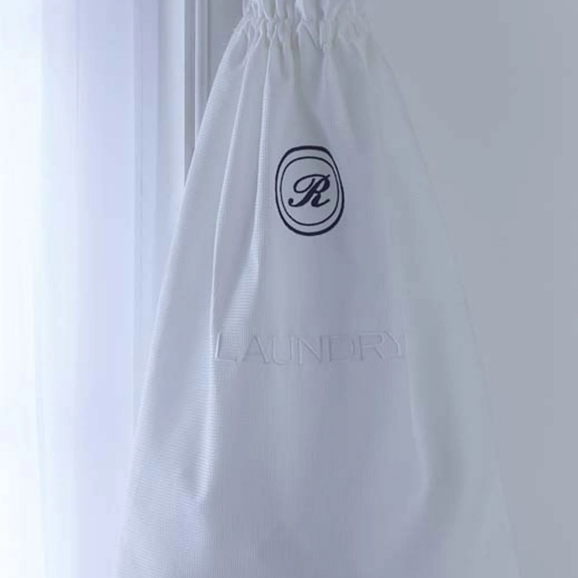 Round Border Personalised Luxury Waffle Laundry, Hairdryer and Shoe Bag Collection