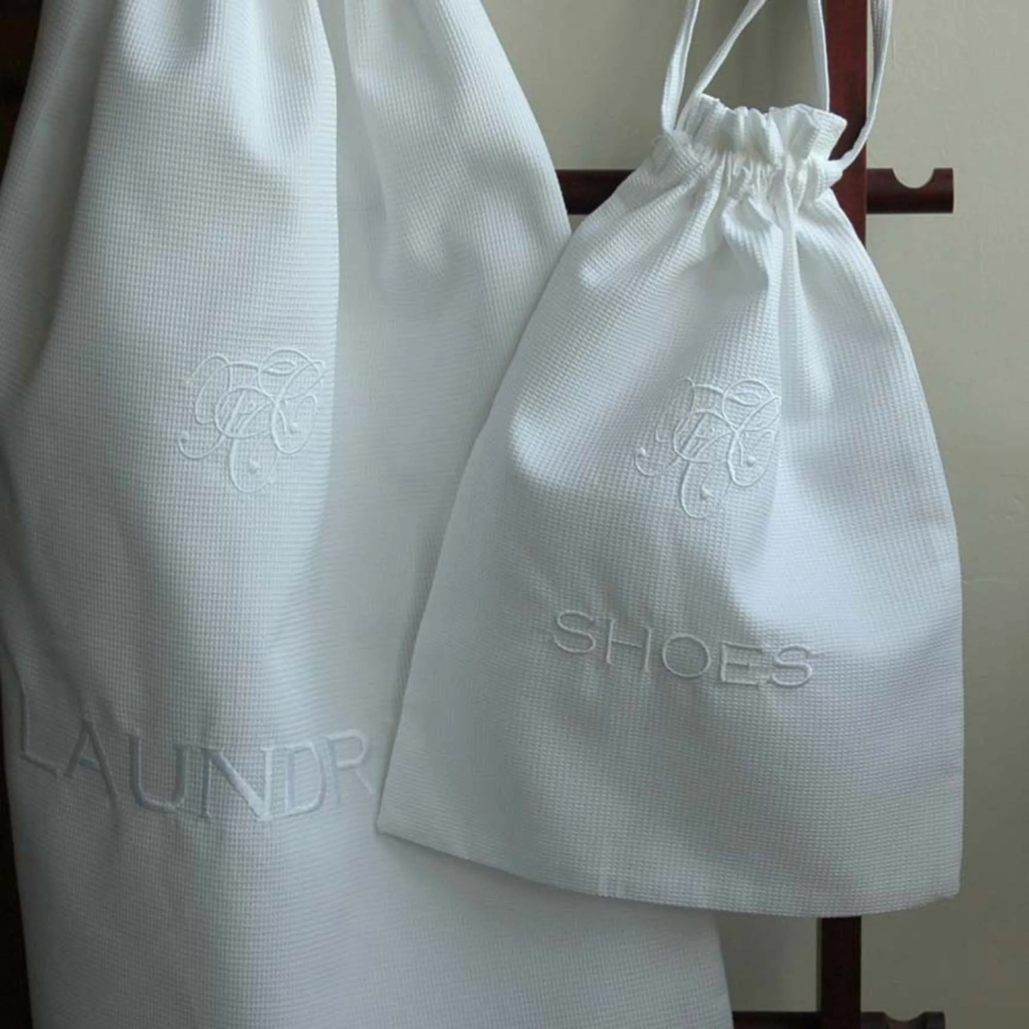 Royal Collection Personalised Luxury Waffle Laundry, Hairdryer and Shoe Bag Collection