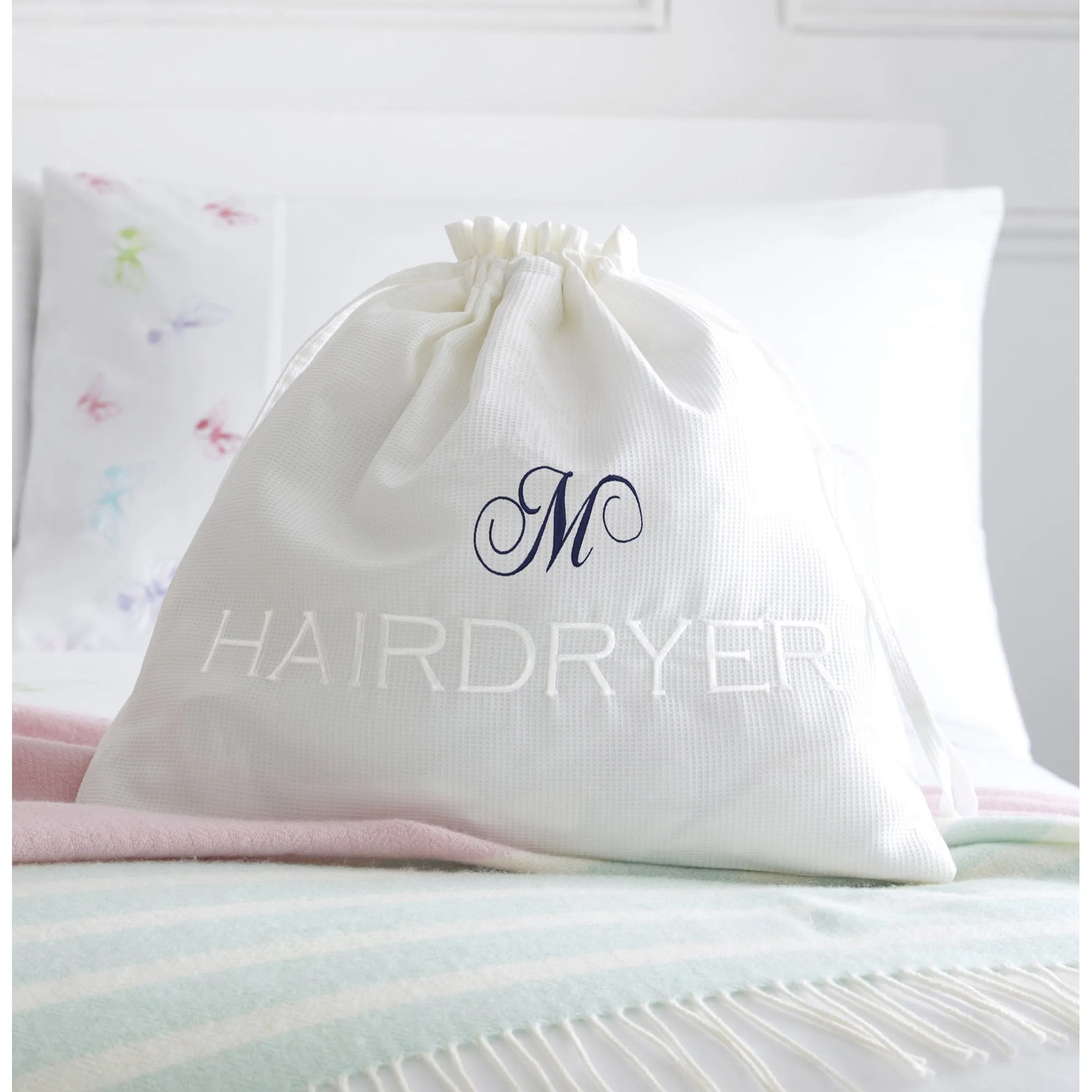 Royal Collection Personalised Luxury Waffle Laundry, Hairdryer and Shoe Bag Collection