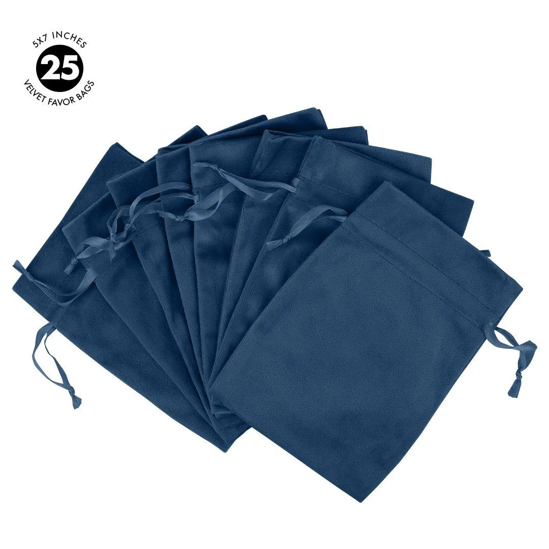 Set of 25 Velvet Drawstring Favor Bags