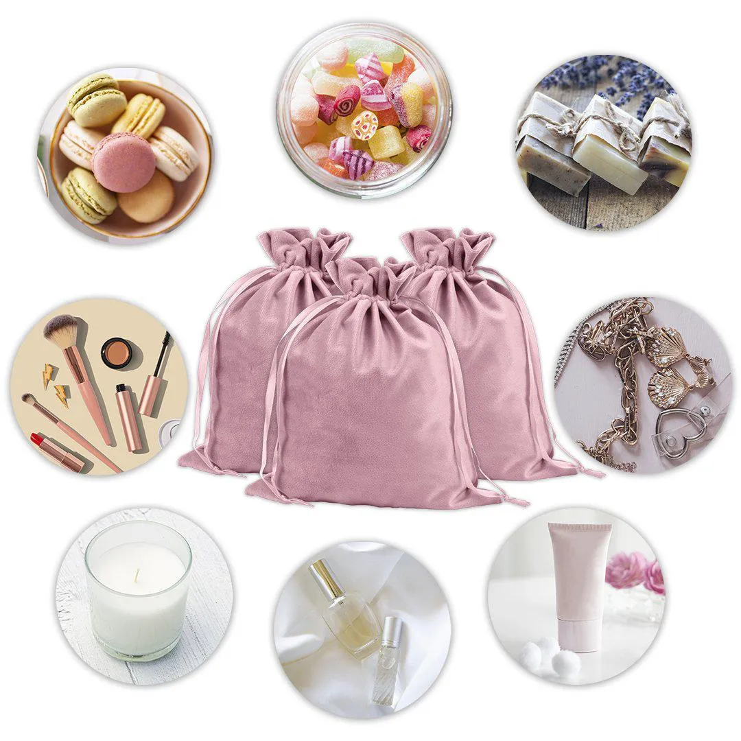 Set of 25 Velvet Drawstring Favor Bags