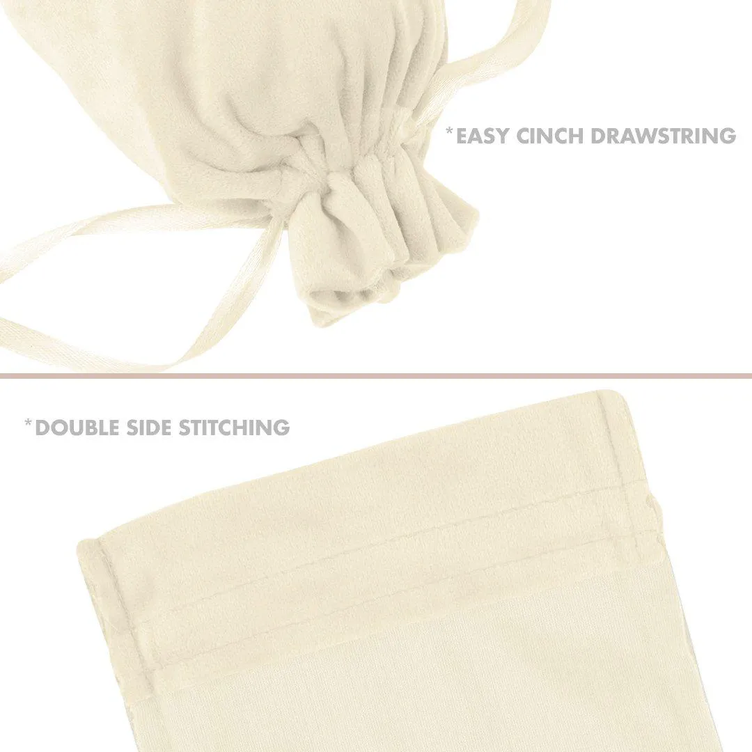 Set of 25 Velvet Drawstring Favor Bags