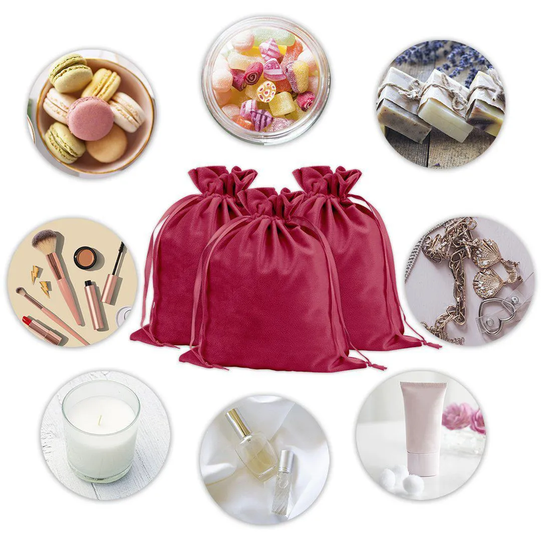 Set of 25 Velvet Drawstring Favor Bags