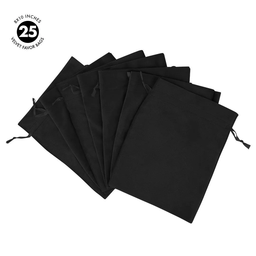 Set of 25 Velvet Drawstring Favor Bags