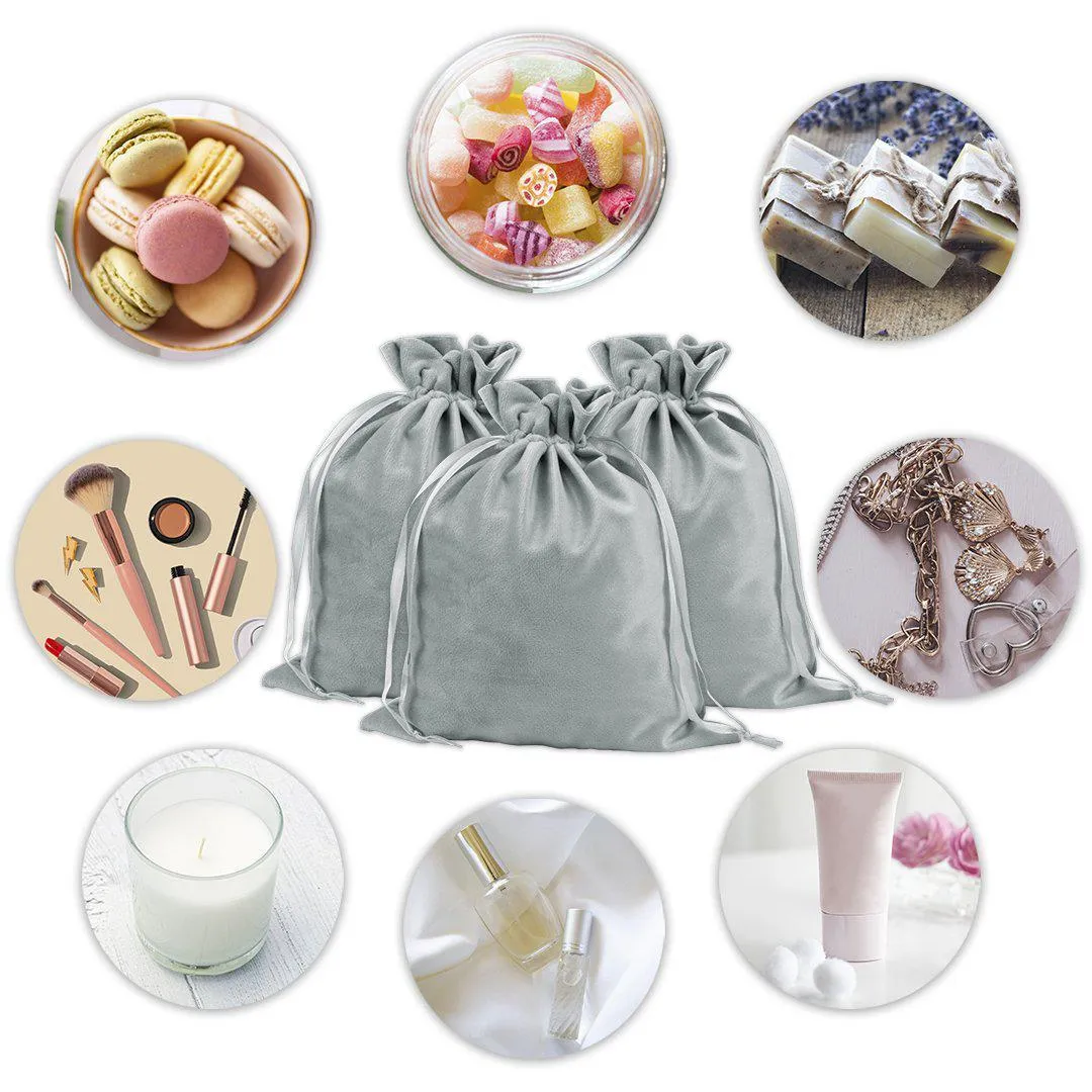 Set of 25 Velvet Drawstring Favor Bags