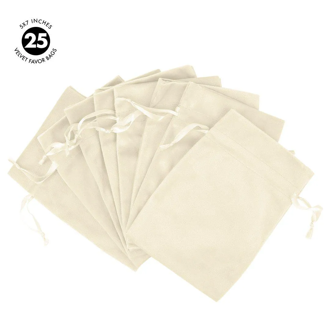 Set of 25 Velvet Drawstring Favor Bags