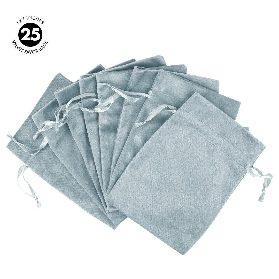 Set of 25 Velvet Drawstring Favor Bags