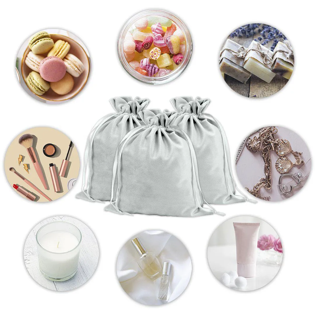 Set of 25 Velvet Drawstring Favor Bags