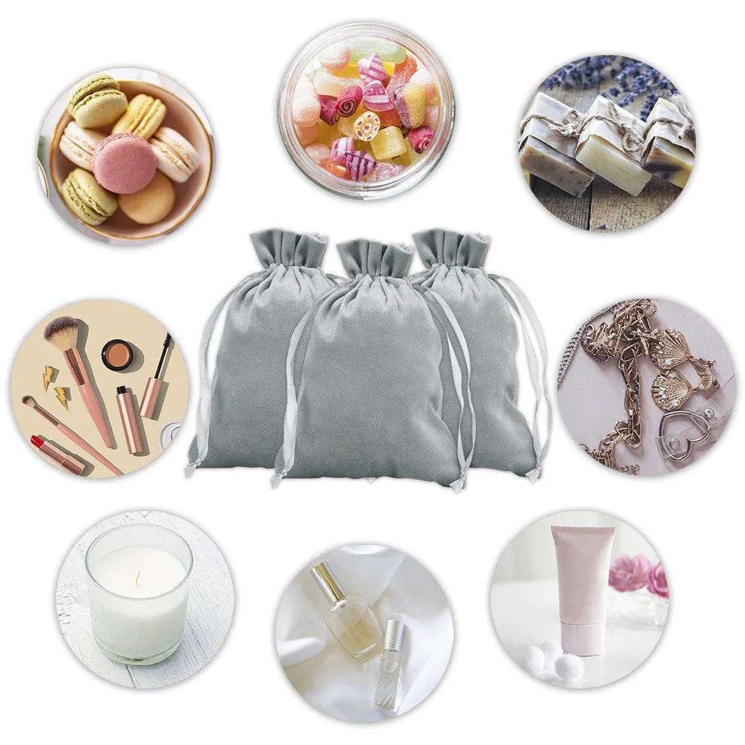 Set of 25 Velvet Drawstring Favor Bags