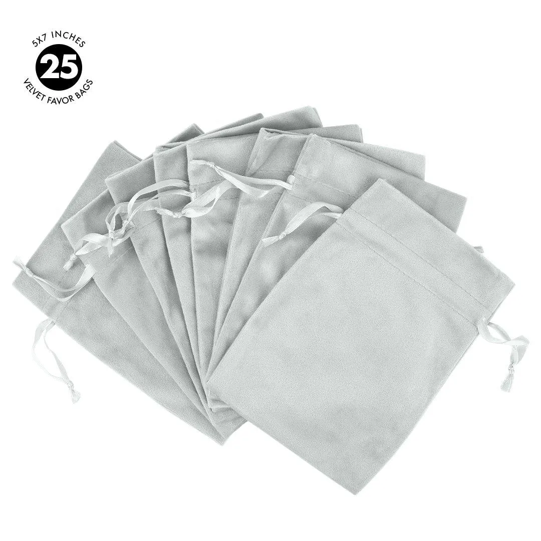 Set of 25 Velvet Drawstring Favor Bags