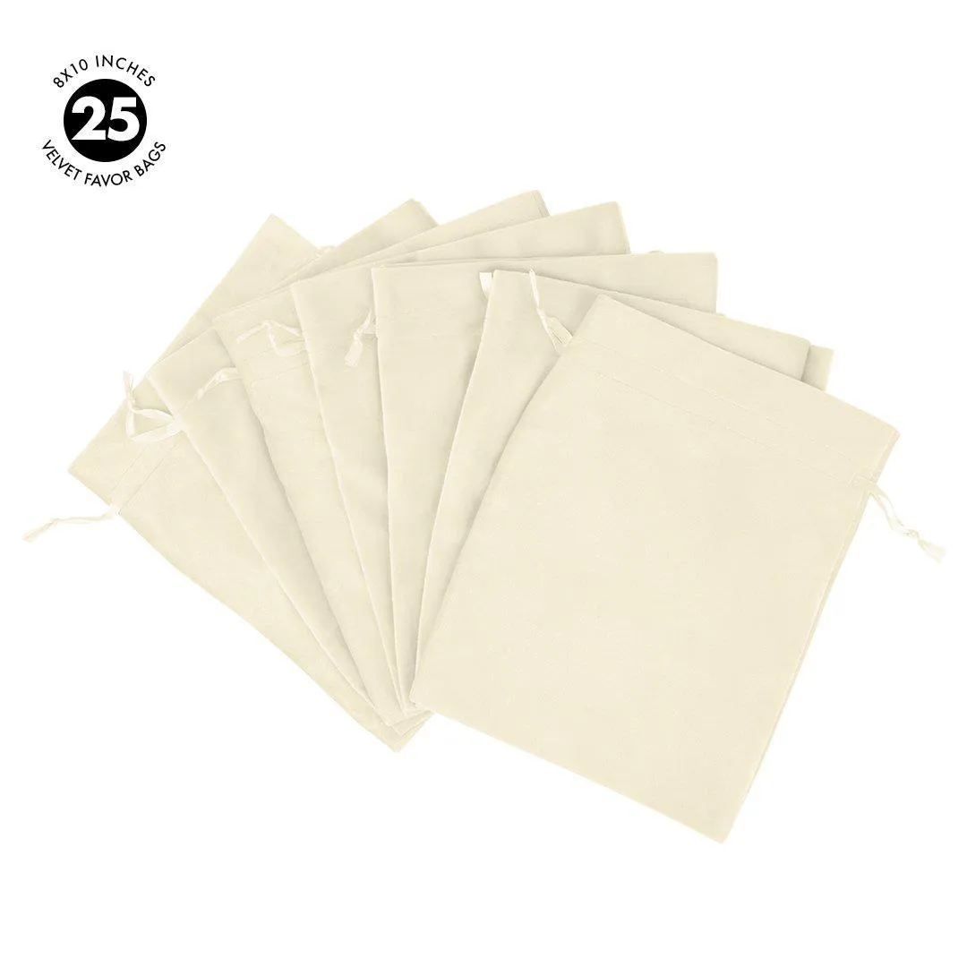 Set of 25 Velvet Drawstring Favor Bags
