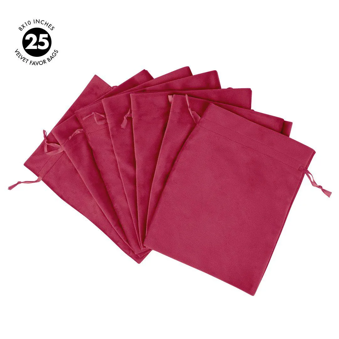 Set of 25 Velvet Drawstring Favor Bags